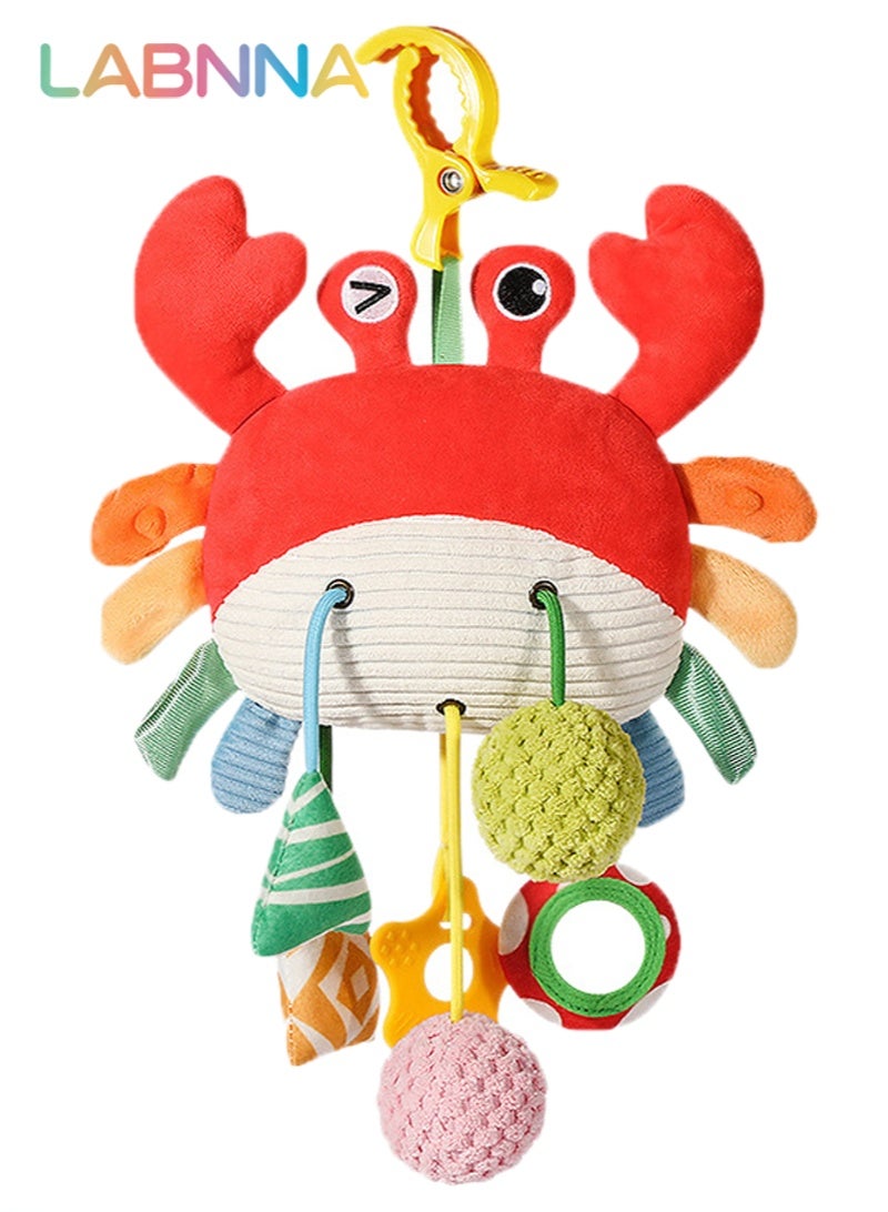 LABNNA Car Seat Toys for Babies 0–12 Months,Hanging Baby Activity Toy for Car Seat, Stroller, Crib Gym Infant Plush Rattle with Mirror, Crinkle, Clip-On for Boys Girls Tummy Time - Image 2